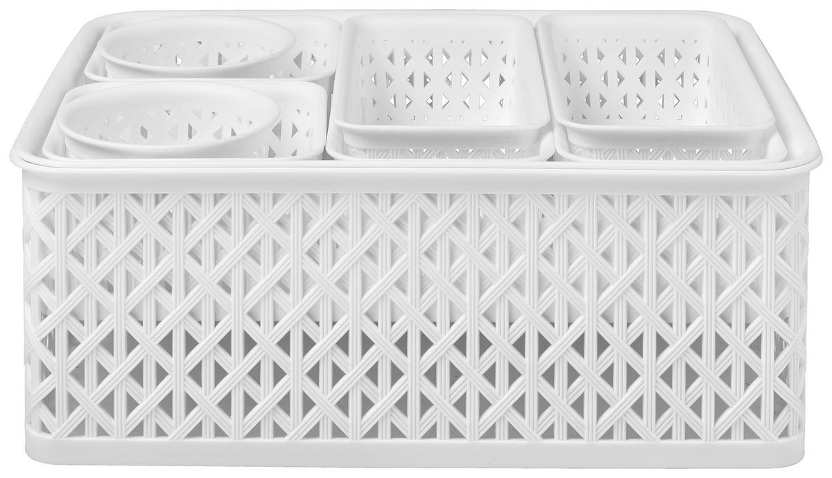 Küchen-Organizer-Set Mona in Weiss, 10-teilig - Weiss, Konventionell, Kunststoff (34,8/11,5/25,5cm) - Modern Living