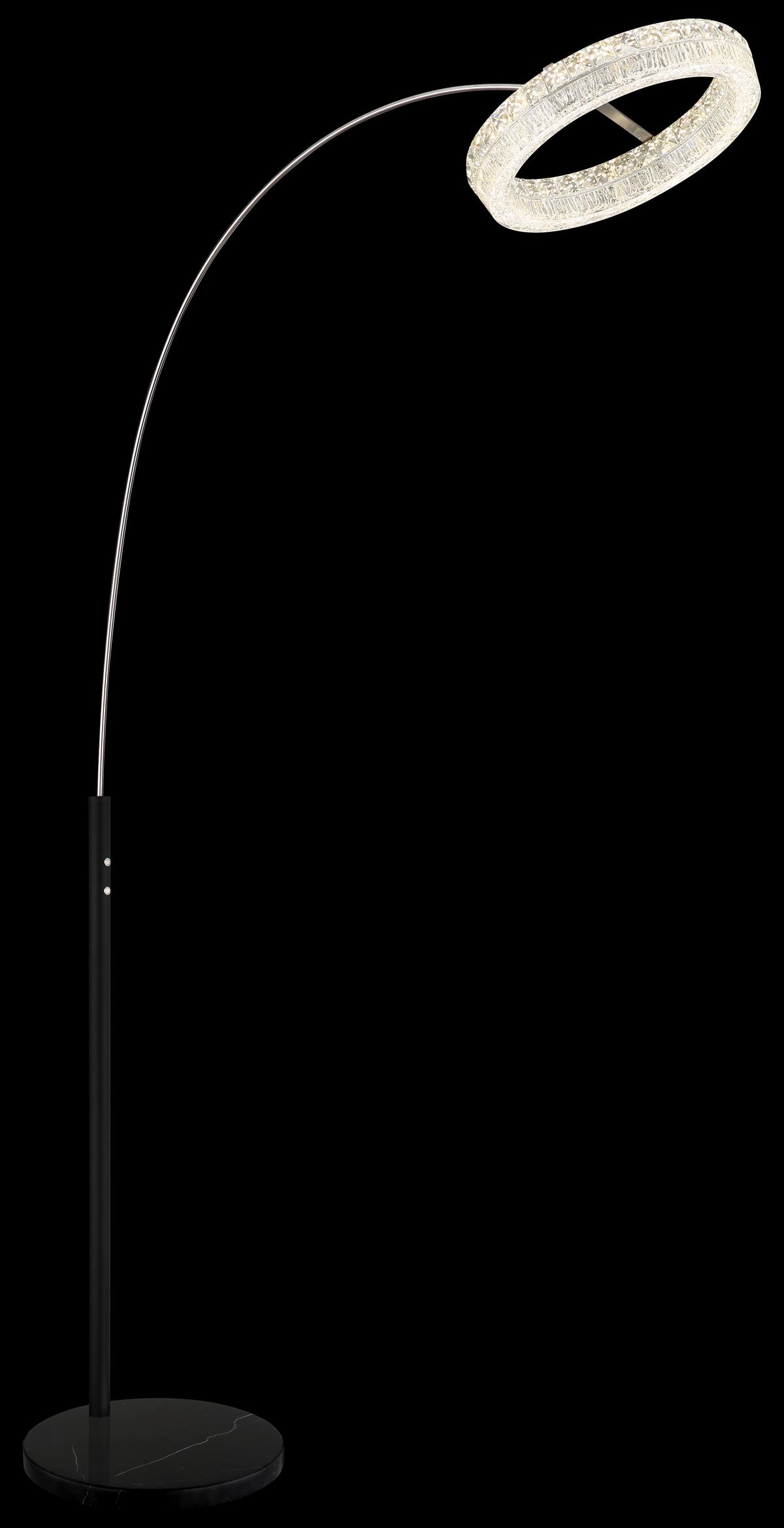 Led Podna Svjetiljka Laurel - prozirno/crna, Design, staklo/metal (92,5/40/190cm) - Globo