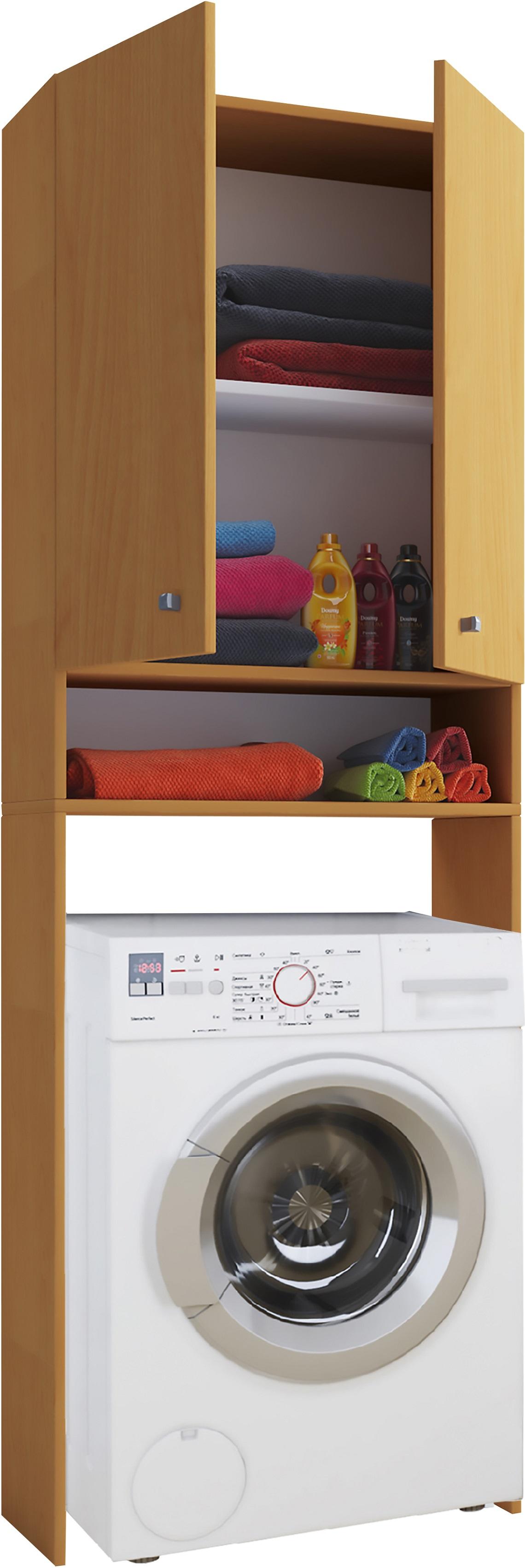 Waschmaschinenschrank LONA Buchefarben ca. 64x182x27cm - Buchefarben, Basics, Holzwerkstoff/Kunststoff (64/182/27cm) - MID.YOU