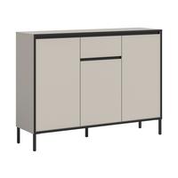 KOMMODE TRON - Kaschmir/Schwarz, Design, Holzwerkstoff/Metall (136/101/38cm) - Livetastic