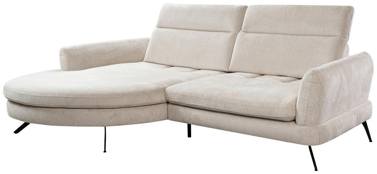 Kutna Garnitura Jasper - crna/sivo-bež, Moderno, tekstil/metal (177-198/85-104/277cm) - Premium Living