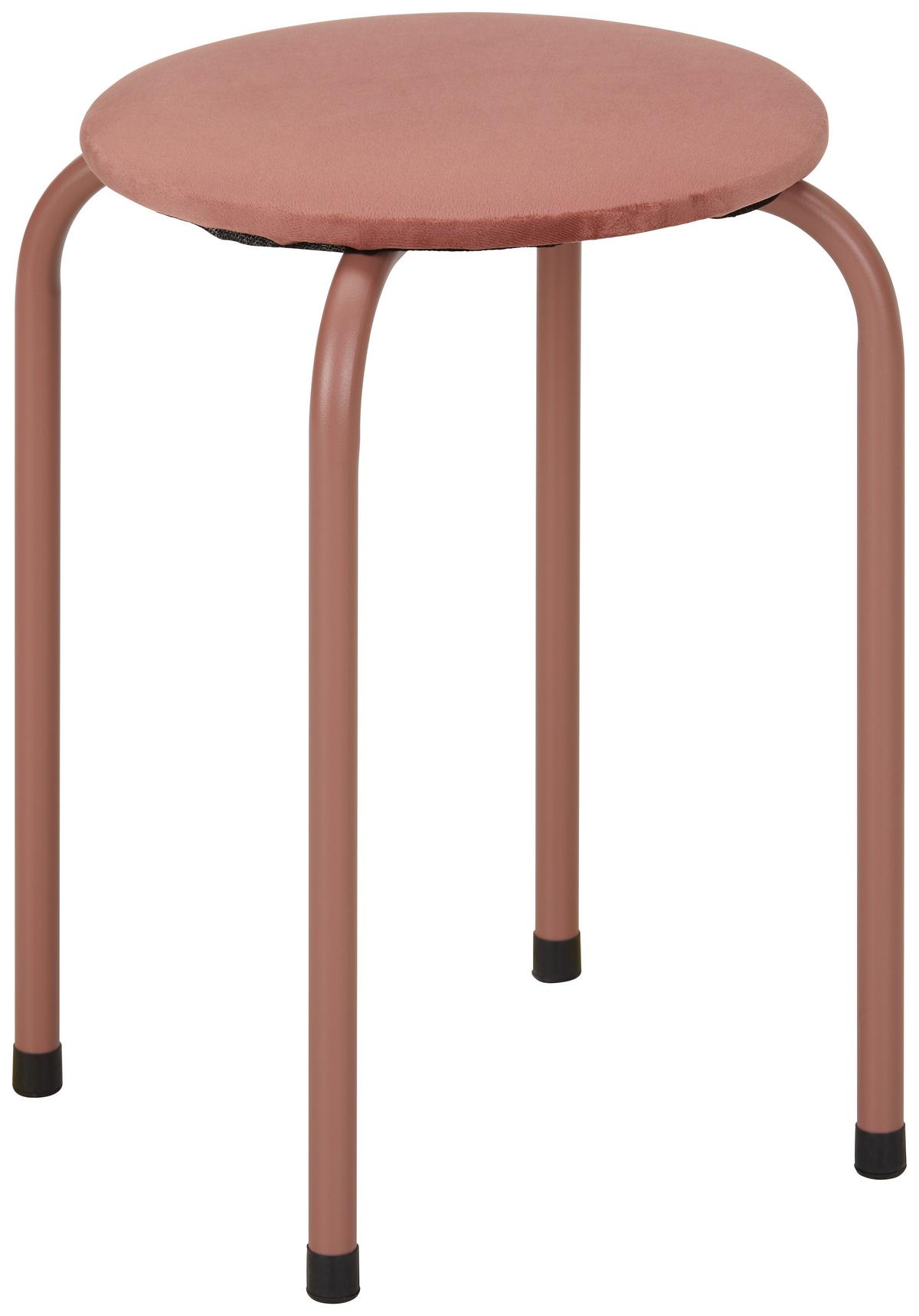 Stapelhocker in Rosa - Rosa, KONVENTIONELL, Textil/Metall (30/45/30cm) - Mömax