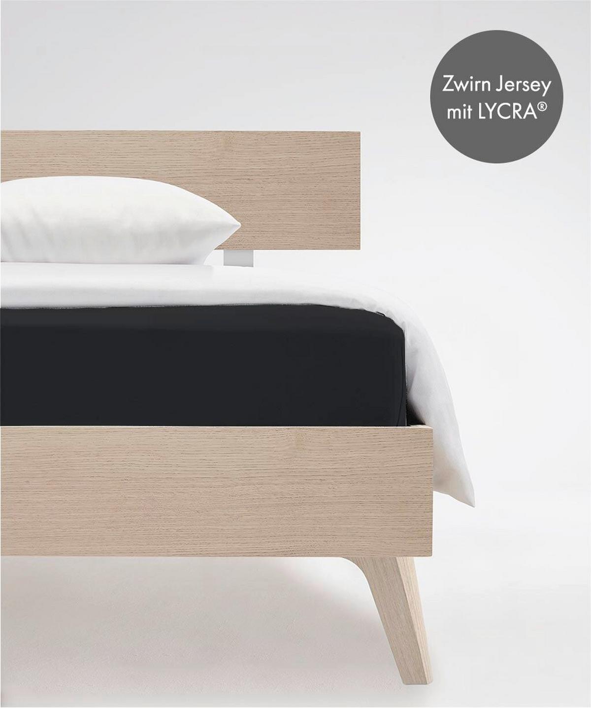 Topper-fixleintuch Q 4000 93 - Schwarz, Basics, Textil (120/200-210cm) - Fleuresse