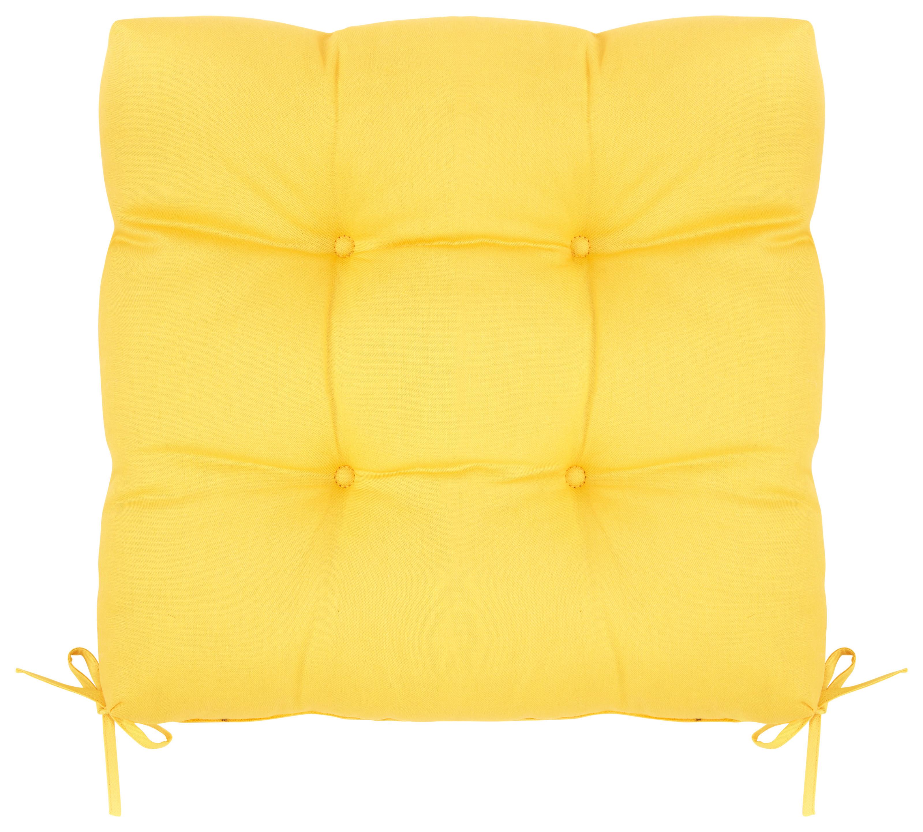 Pernă pentru șezut Elli - galben, Konventionell (40/40/7cm) - Modern Living