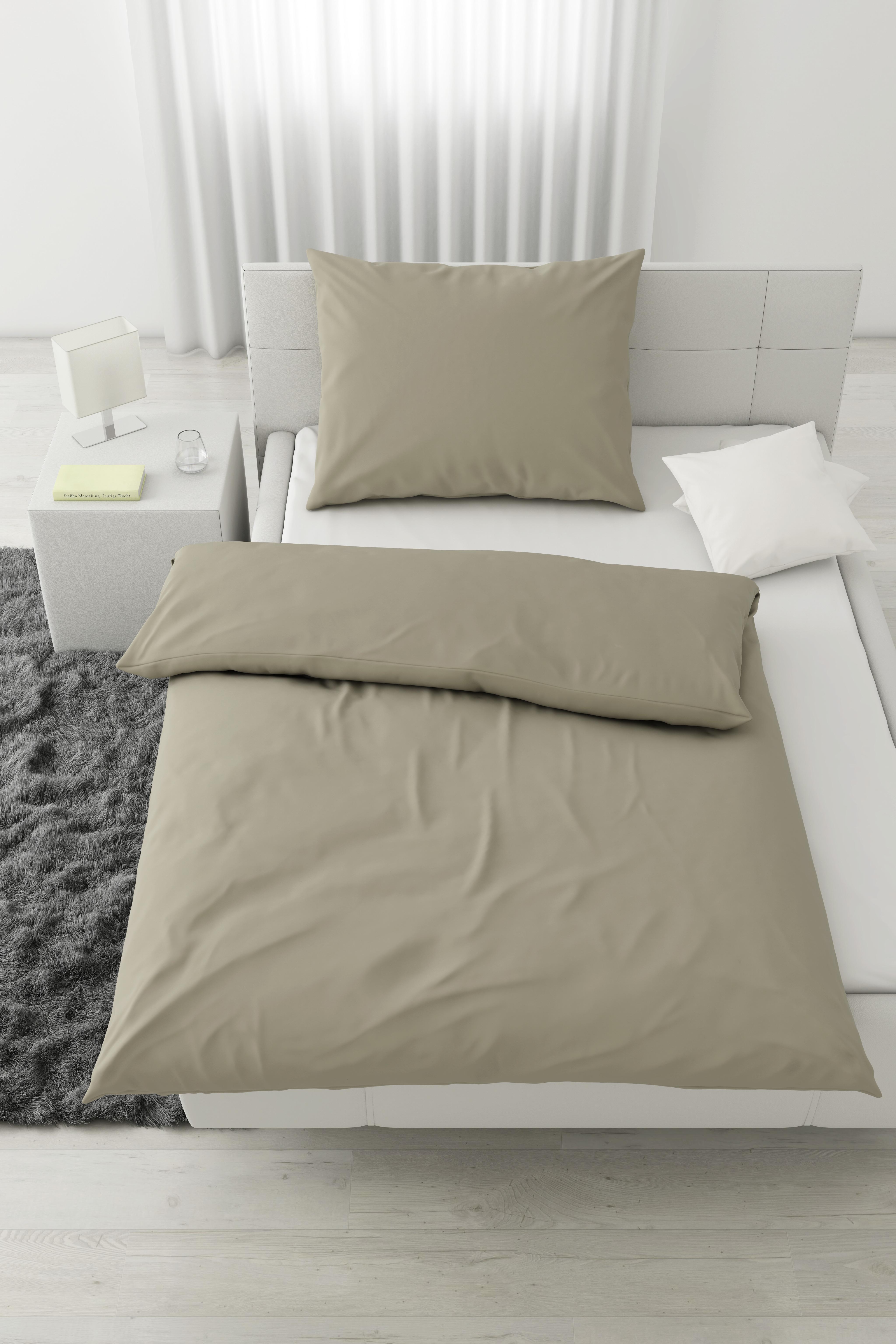 Bettwäsche Stone Washed Uni ca. 140x200cm - Naturfarben, ROMANTIK / LANDHAUS, Textil (140/200cm) - Modern Living