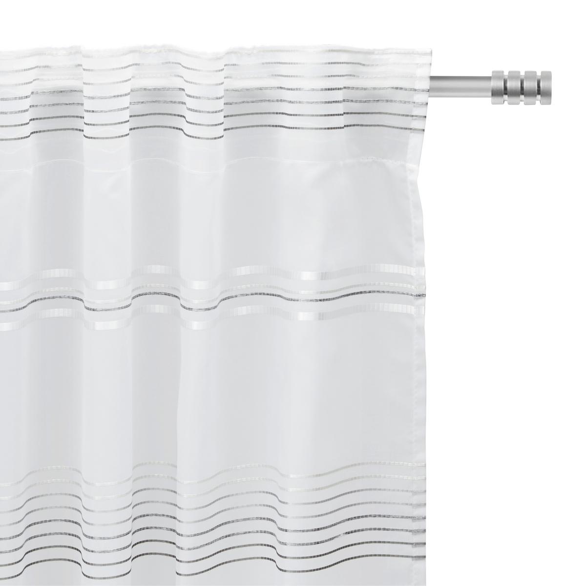 Končana Zavesa Louis - siva/bela, Konvencionalno, tekstil (140/245cm) - Modern Living