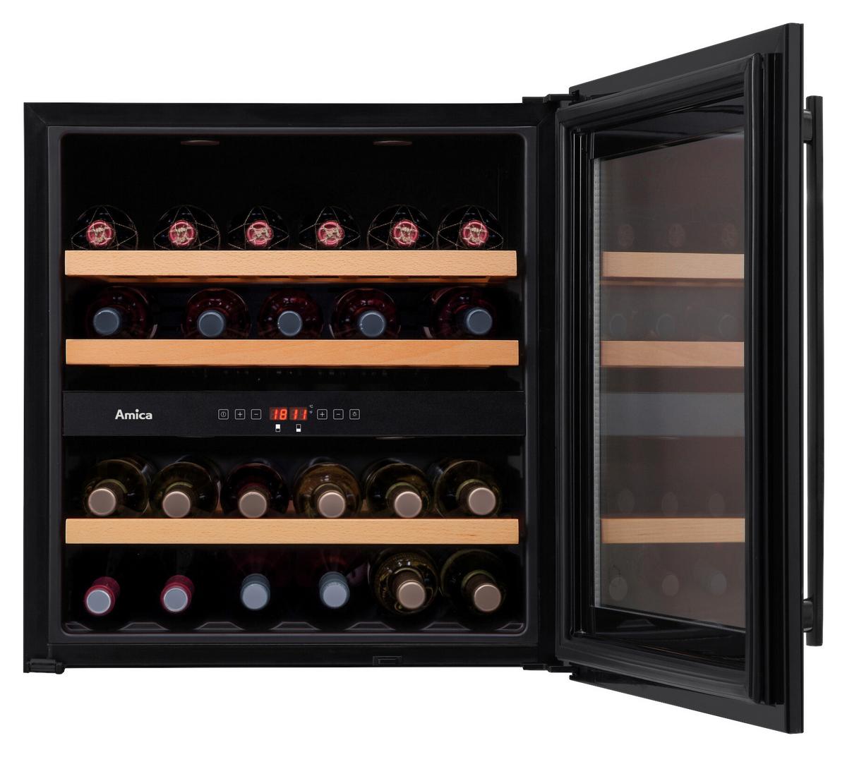 Weinkühlschrank WK341212S in Schwarz - Schwarz, MODERN (59/59,5/60,8cm) - Amica