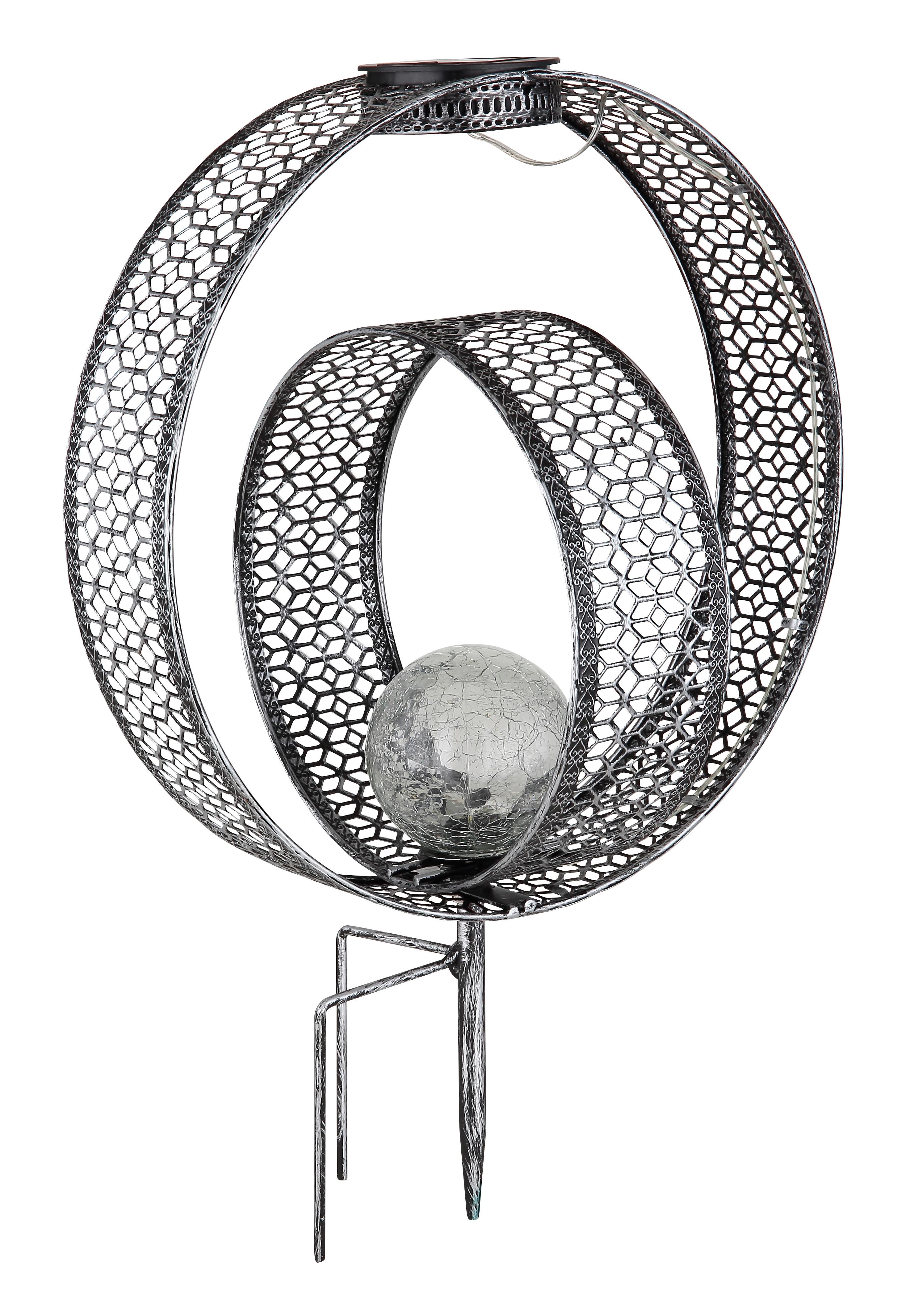 Solarna Svetilka Solar, S Sijalko - srebrne barve/prozorno, Design, kovina/steklo (30/20/42cm) - Globo