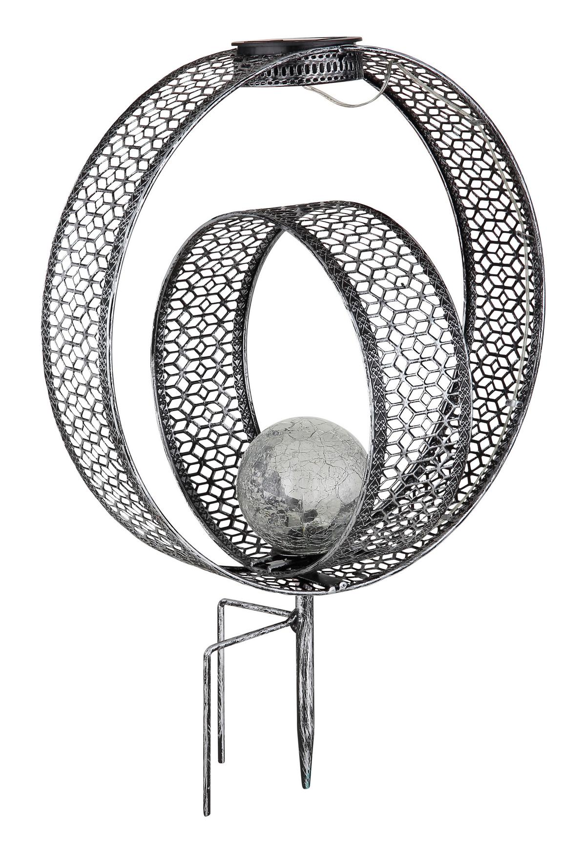 Solarna Svetilka Solar, S Sijalko - srebrne barve/prozorno, Design, kovina/steklo (30/20/42cm) - Globo