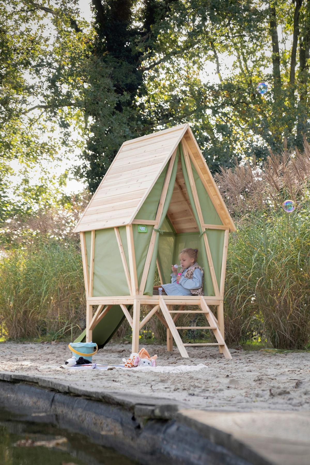 Igralna Hišica Exit Yuki 300, Zelena - Konvencionalno, umetna masa/les (226/124/219cm) - EXIT Toys