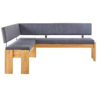 Truheneckbank in Eiche massiv in Eichefarben/Dunkelgrau - Dunkelgrau/Eichefarben, Basics, Holz/Textil (167/192cm) - Mömax