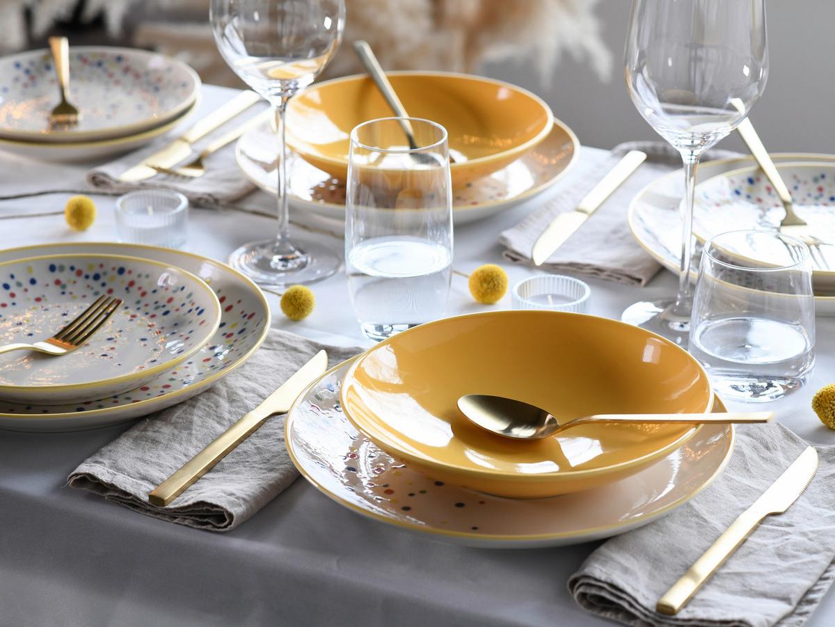 Jedilni Servis Joy Yellow, 12-Delni - rumena/krem barve, Basics, keramika (31,5/31/37null) - Creatable
