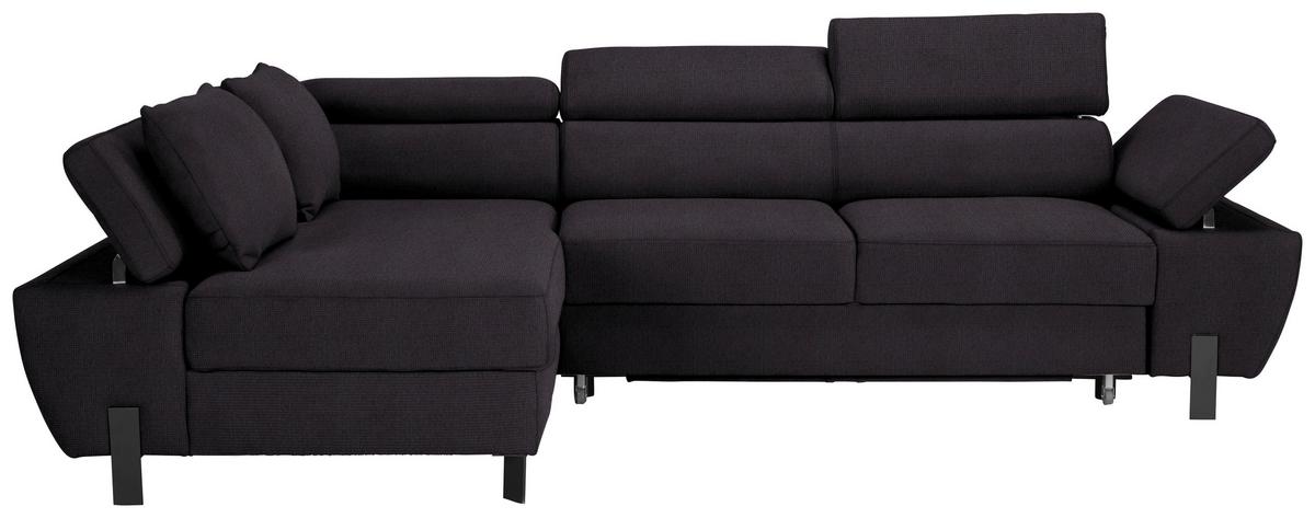 Kutna Garnitura Molina Mini - crna, Moderno, tekstil/metal (189/277cm) - Mömax