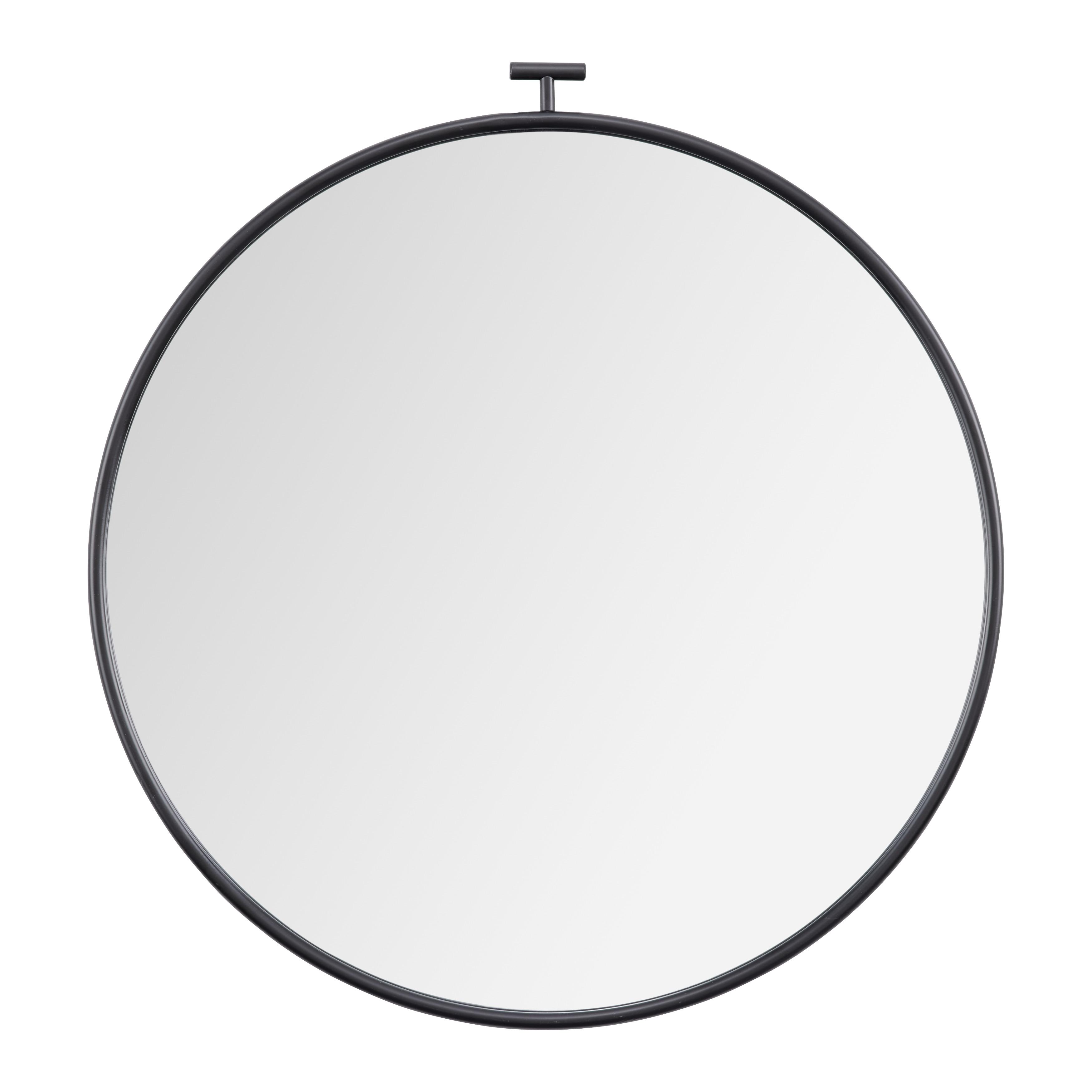 Spiegel Meo Ø 60cm Schwarz - Schwarz, MODERN, Glas/Metall (60/63/2cm) - Bessagi Home