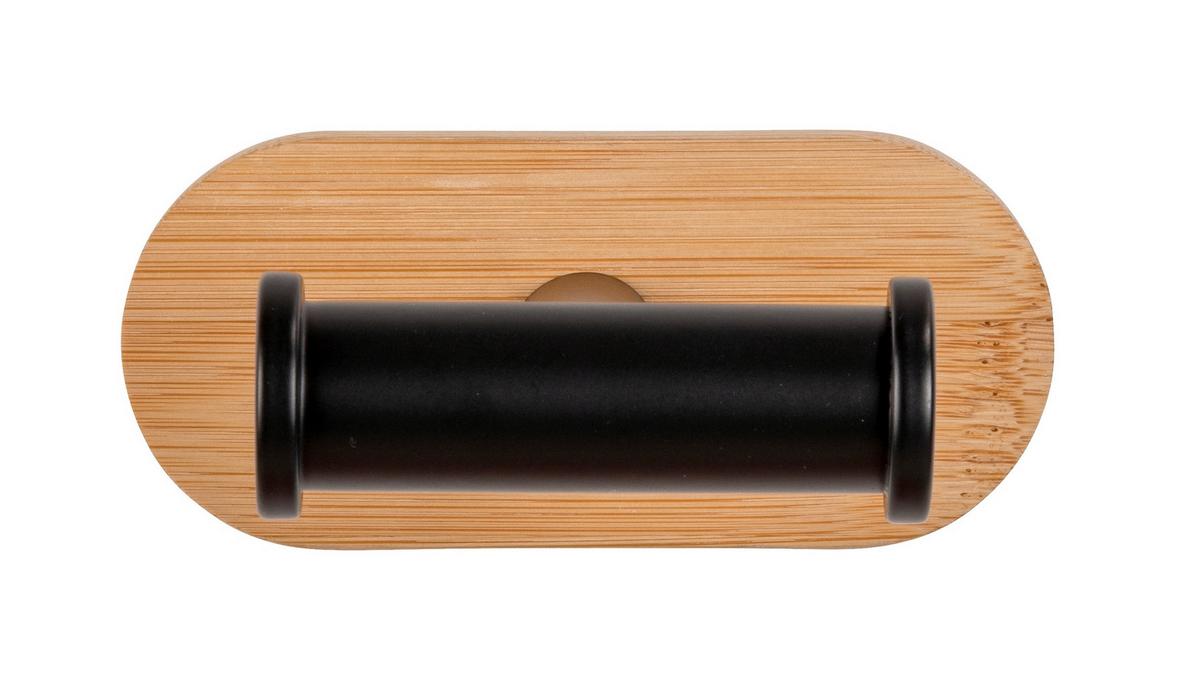 Handtuchhaken in Schwarz - Schwarz/Naturfarben, Modern, Holz/Metall (10/4,5/7cm) - Mömax