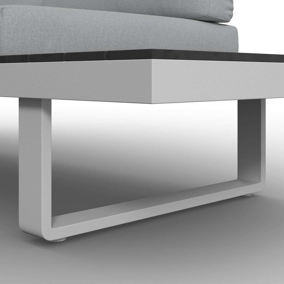 Dining-Loungeset Leandra Hellg Outdoorstoff/Metall/Polywood - Dunkelgrau/Hellgrau, MODERN, Kunststoff/Textil - Bessagi Garden