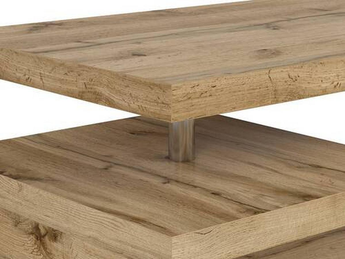 STOLIK KAWOWY GLIMP COFFEE TABLE - dąb wotan, Design, materiał drewnopochodny (120/60/45cm)
