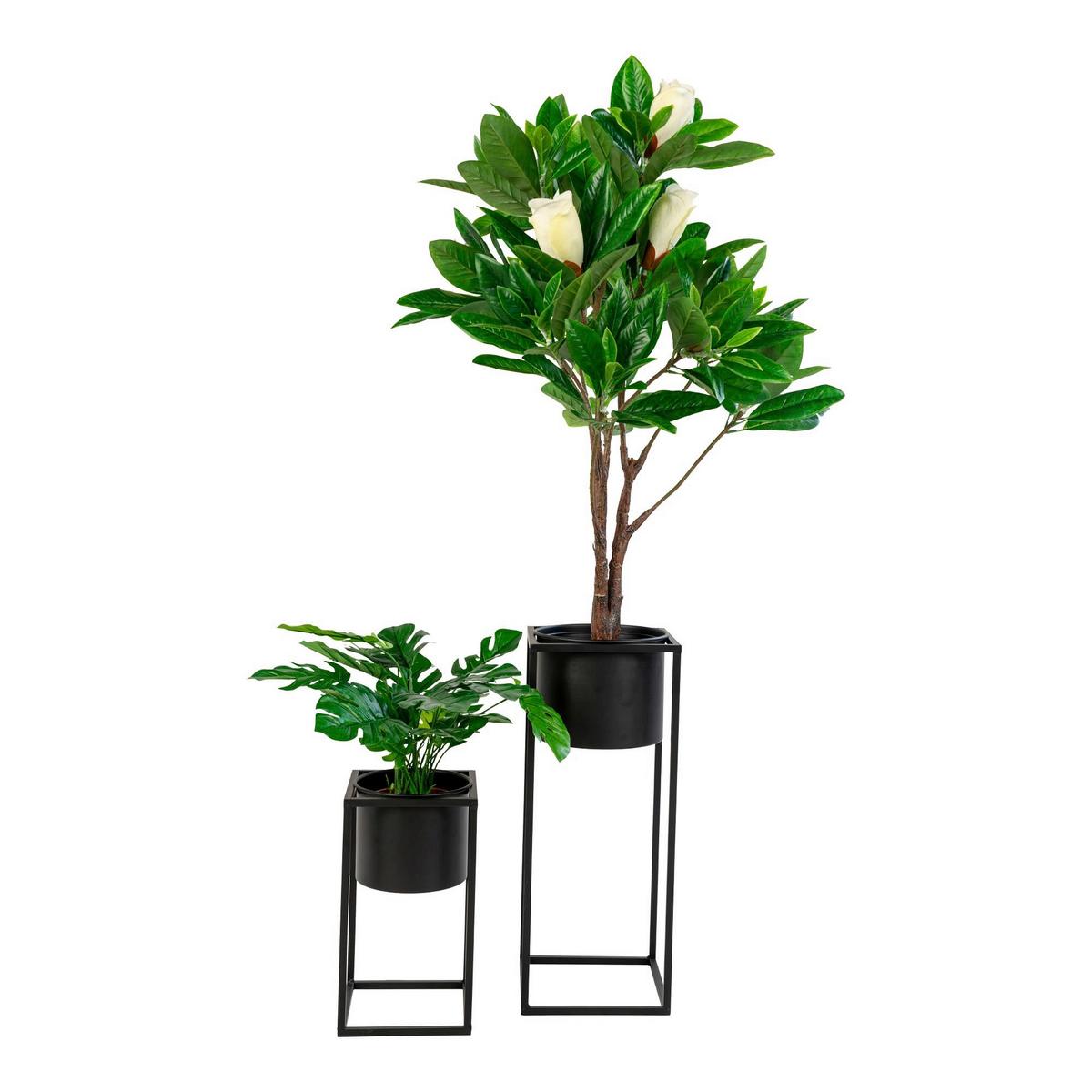 Übertopf-Set Marla Flowerpots Schwarz, 2-teilig - Schwarz, Design, Metall
