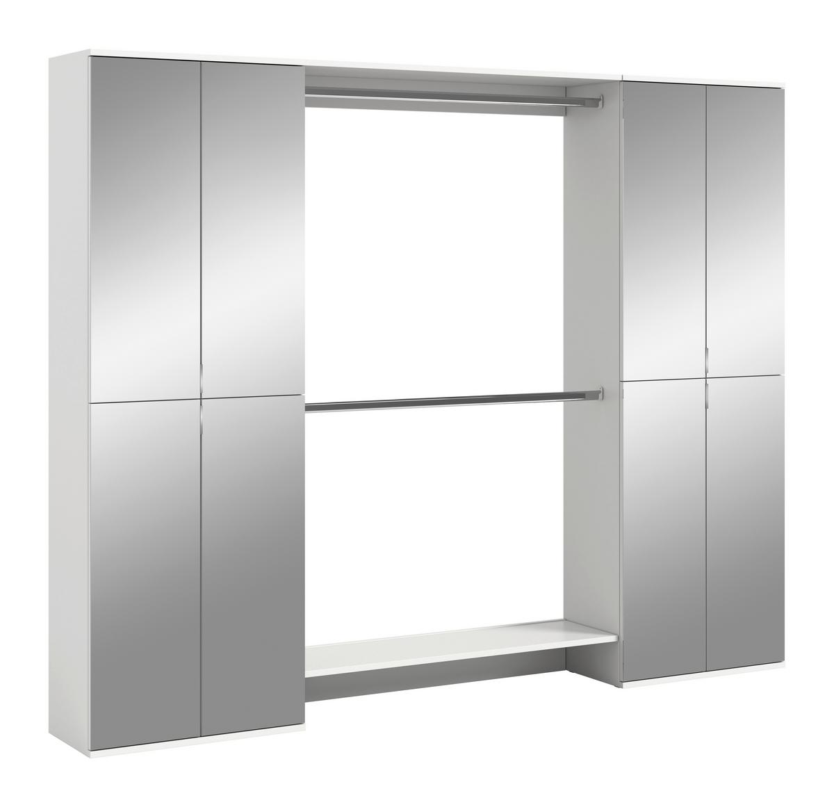 GARDEROBE PROJEKT X - Weiss Hochglanz/Weiss, Design, Holzwerkstoff (232/193/34cm) - Livetastic