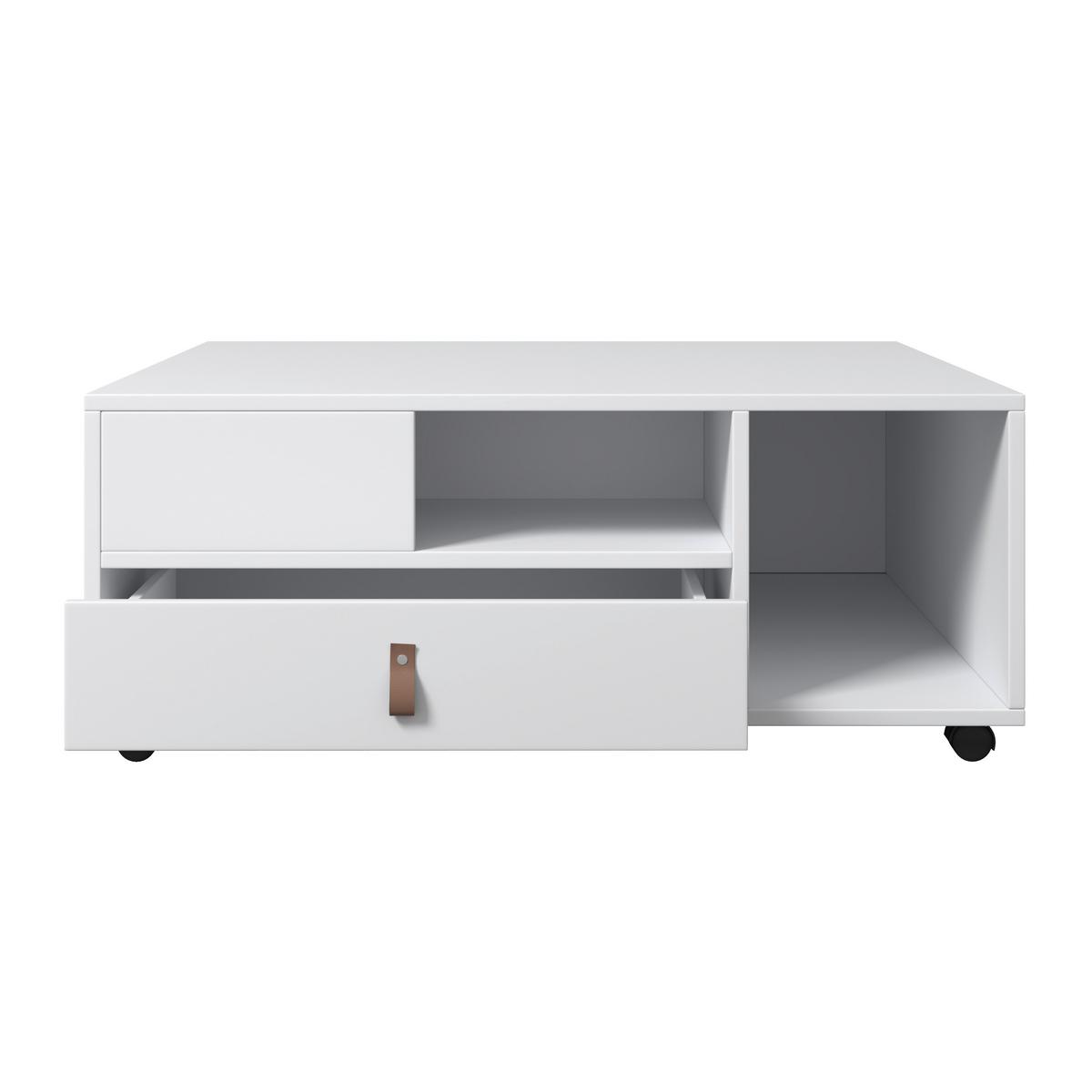Couchtisch Mick Weiß MDF - Braun/Weiß, MODERN, Holzwerkstoff/Kunststoff (74/88/35cm) - Bessagi Home