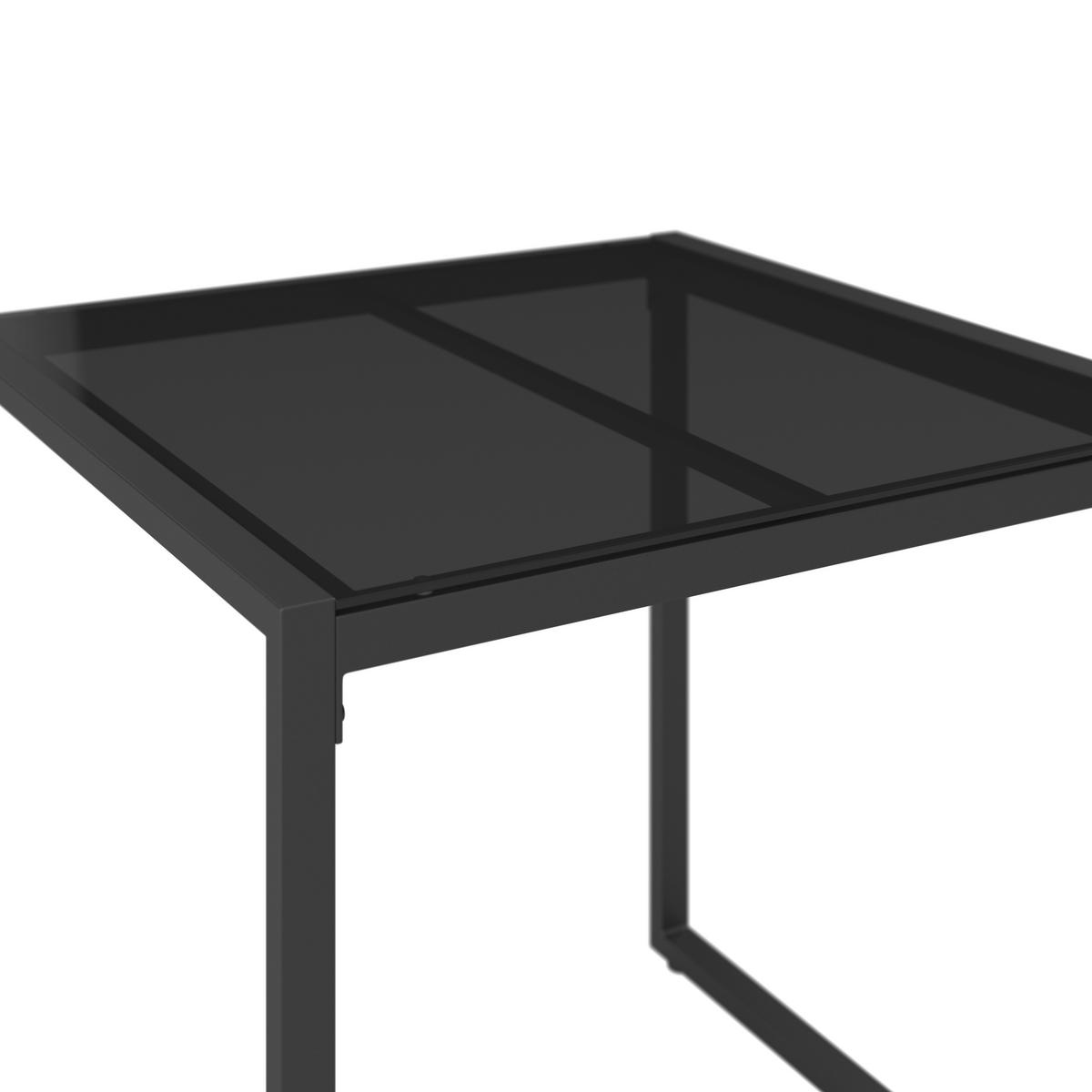 Dining-Loungeset Paulina Hellgr. Metall/Textil +Abdeck. - Hellgrau/Schwarz, Modern, Glas/Kunststoff (181/73/65cm) - Bessagi Garden