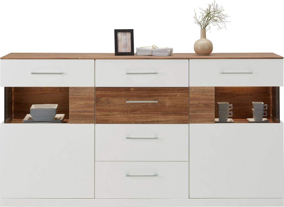 Sideboard in Weiss Hochglanz - Weiss, Modern, Holz (180/95/44cm) - Premium Living