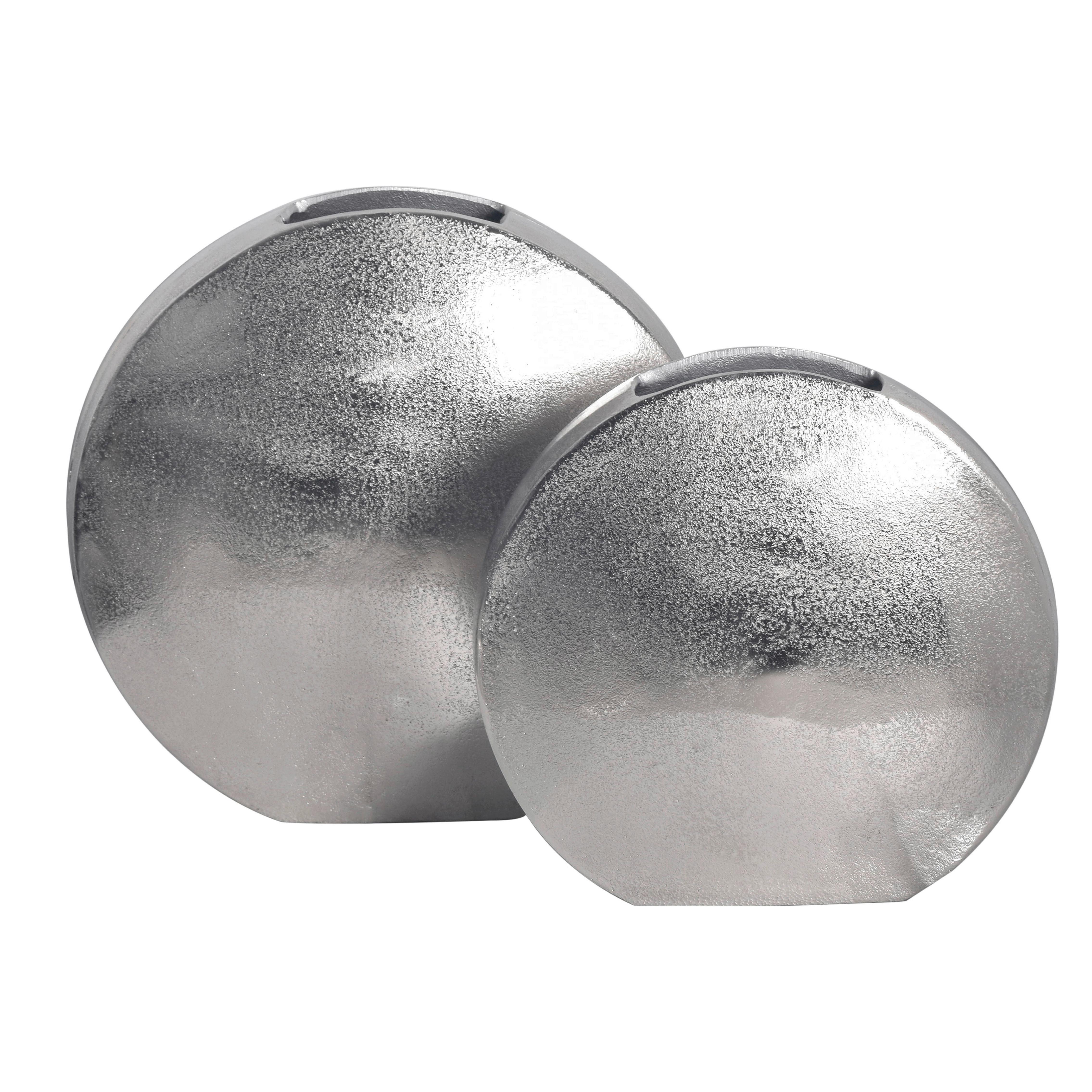 DEKOVASE Dekovase 2er Set Silber - Silberfarben, Design, Metall (35/34/13,5cm) - Livetastic
