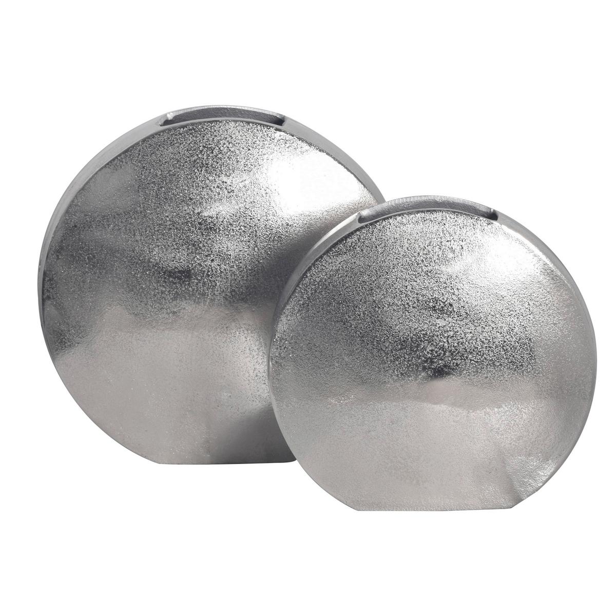 DEKOVASE Dekovase 2er Set Silber - Silberfarben, Design, Metall (35/34/13,5cm) - Livetastic