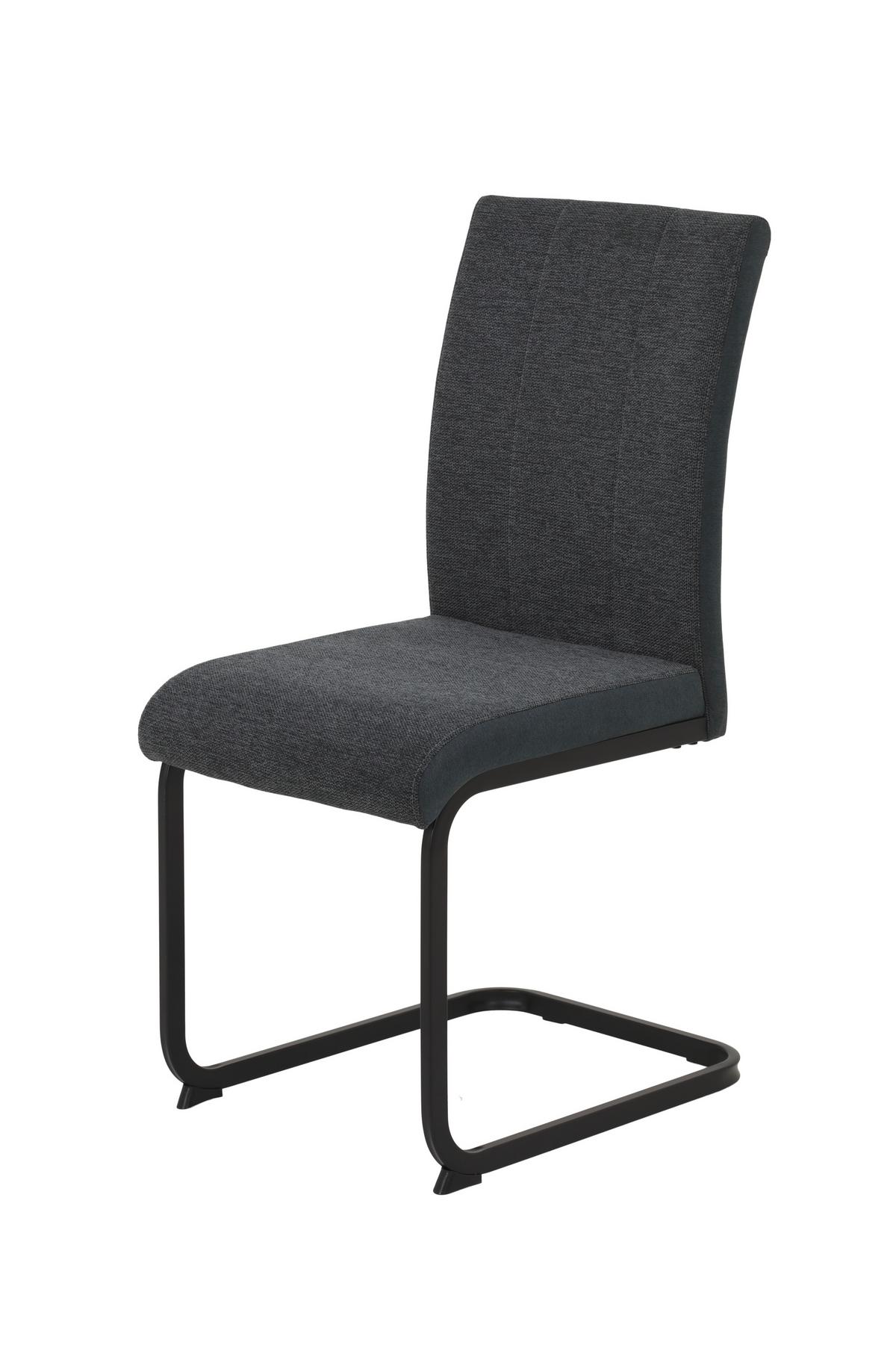 SCHWINGSTUHL-SET LINN S 4ER-SET - Anthrazit/Schwarz, MODERN, Textil/Metall (43/92/52cm) - MID.YOU