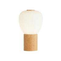 LED Asztali Lámpa Eu31410-1na - fehér, Natur, üveg/fa (14.5/14.5/25cm)