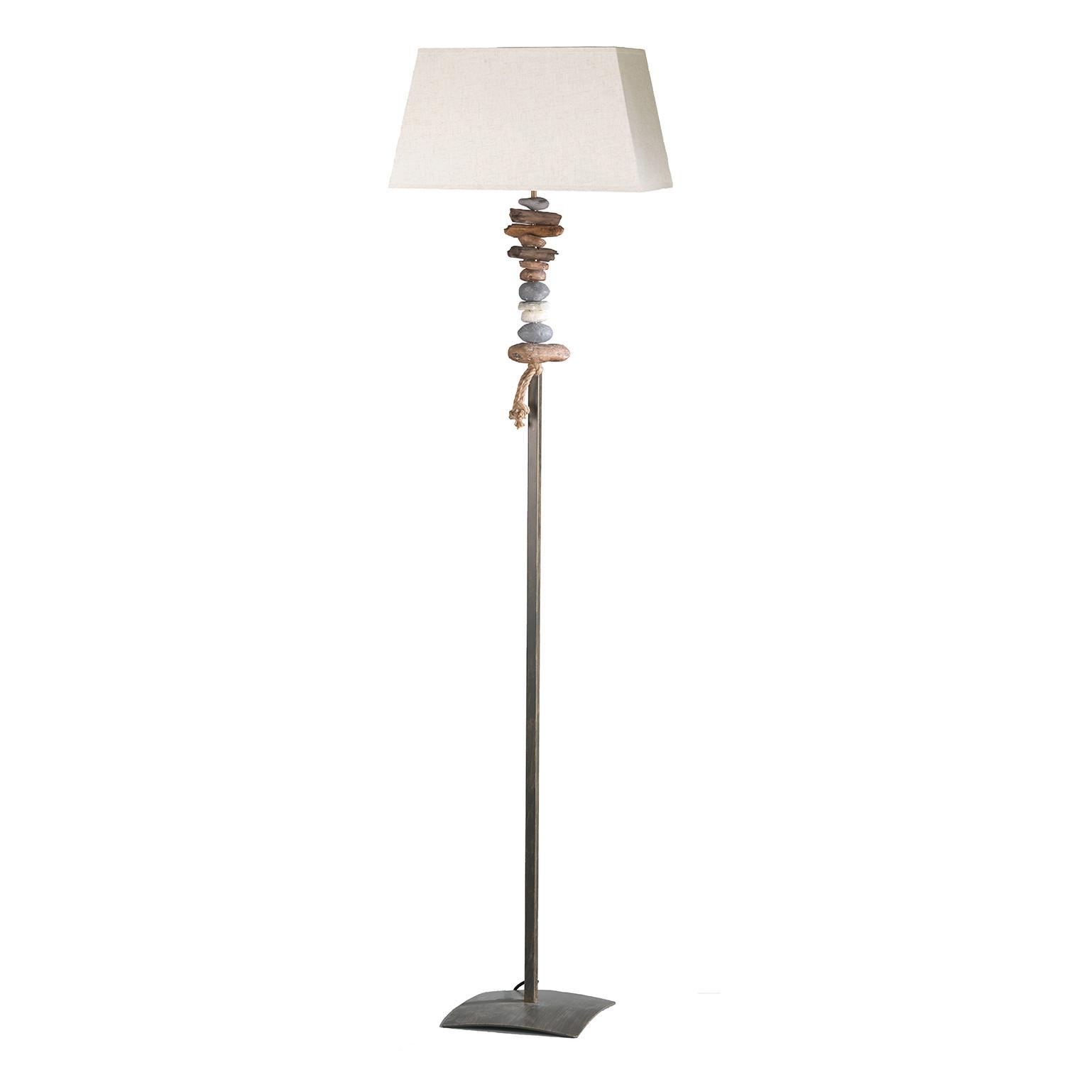 Stehleuchte Seregon Schwarz/Weiß max. 22 Watt - Schwarz/Weiß, Natur, Textil/Stein (45/25/170cm)