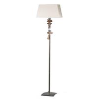 Stehleuchte Seregon Schwarz/Weiß max. 22 Watt - Schwarz/Weiß, Natur, Textil/Stein (45/25/170cm)