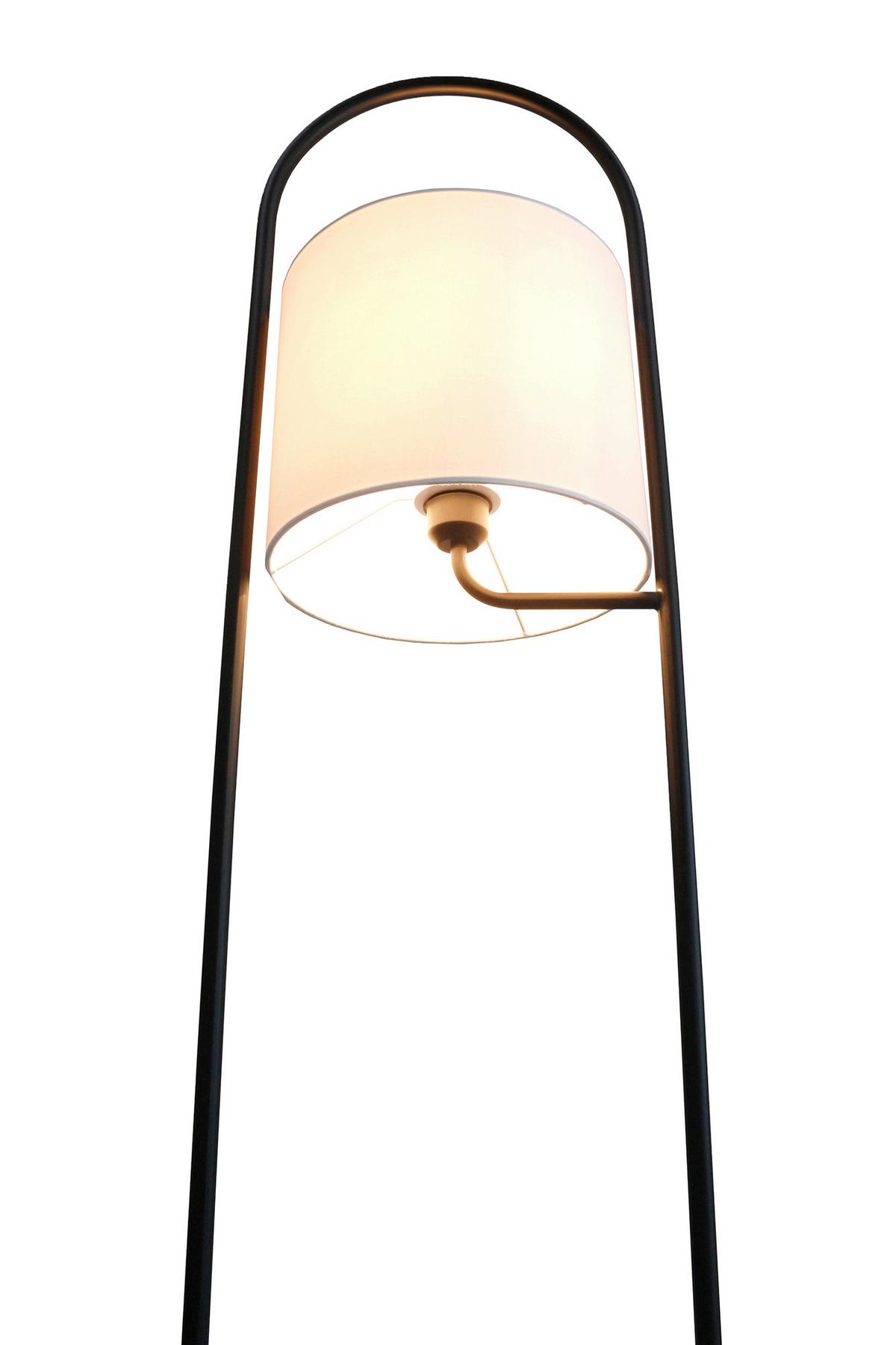 Stoječa Svetilka Acacia - črna/bela, Design, kovina/tekstil (40/153/40cm) - P & B