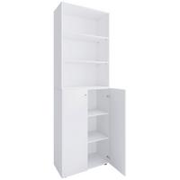 SCHUHSCHRANK LONA 2XL DT R - Weiss/Silberfarben, Design, Holzwerkstoff/Kunststoff (70/220/40cm) - MID.YOU