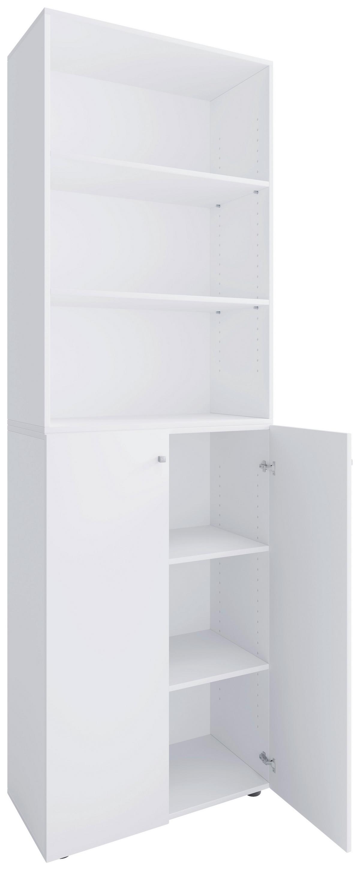 SCHUHSCHRANK LONA 2XL DT R - Weiss/Silberfarben, Design, Holzwerkstoff/Kunststoff (70/220/40cm) - MID.YOU