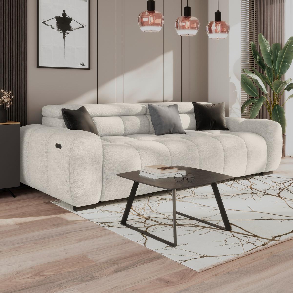 Velika Sofa Bull - crna/sivo-bež, Design, tekstil/plastika (248/77-97/108cm) - Luca Bessoni