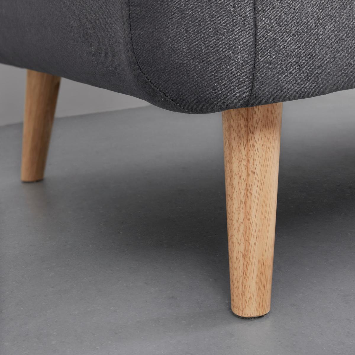 Ecksofa Dunkelgrau "Tamara" - Dunkelgrau/Naturfarben, Modern, Holz/Textil (196/82/143cm) - Bessagi Home