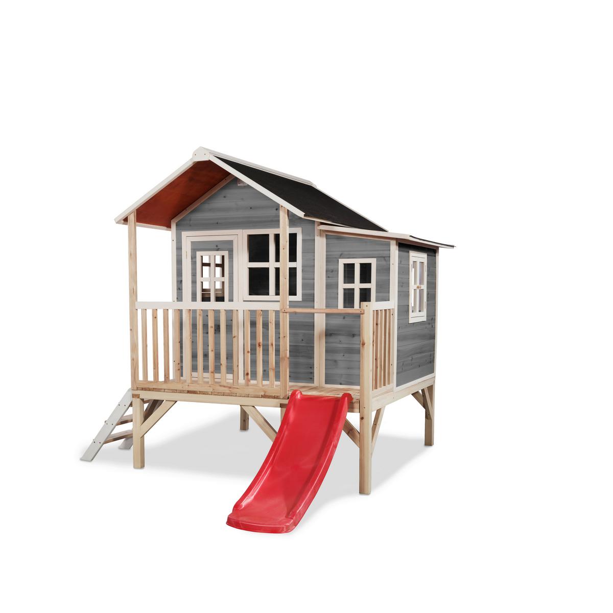 Igralna Hišica Exit Loft 350, Siva - rdeča/siva, Konvencionalno, umetna masa/les (322/190/215cm) - EXIT Toys