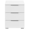 Noćni Ormarić Mars 3l - bijela/boje aluminija, Basics, drvni materijal/metal (40/52/40cm) - Modern Living
