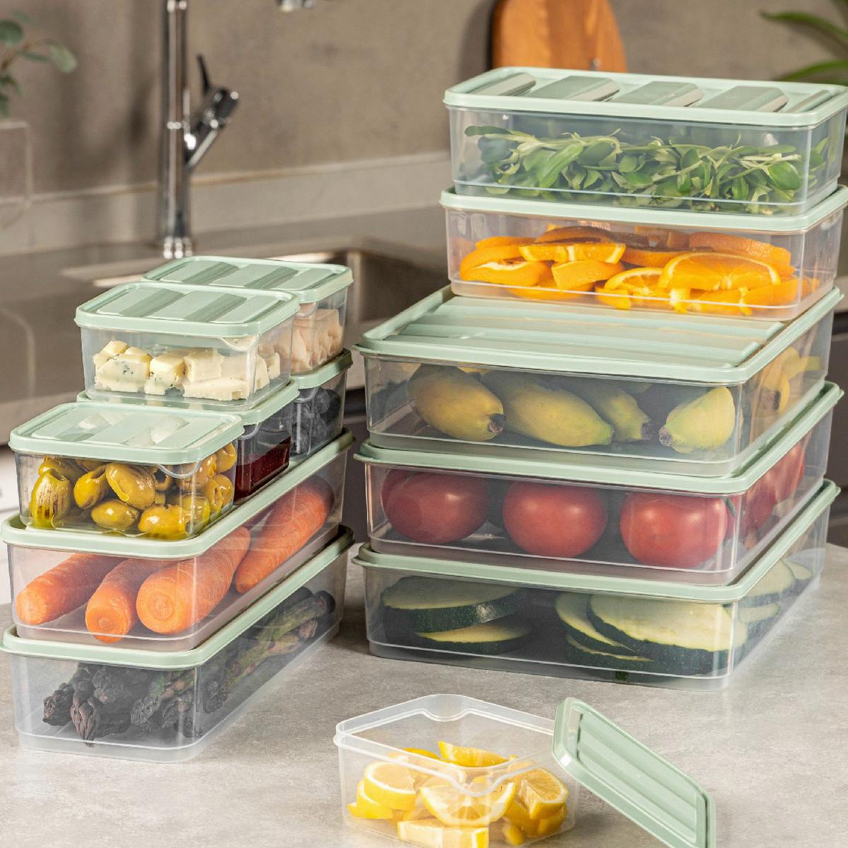 ZESTAW POJEMNIKÓW KUCHENNYCH YBLLA13LU - MINT - Basics (11/7/30cm)