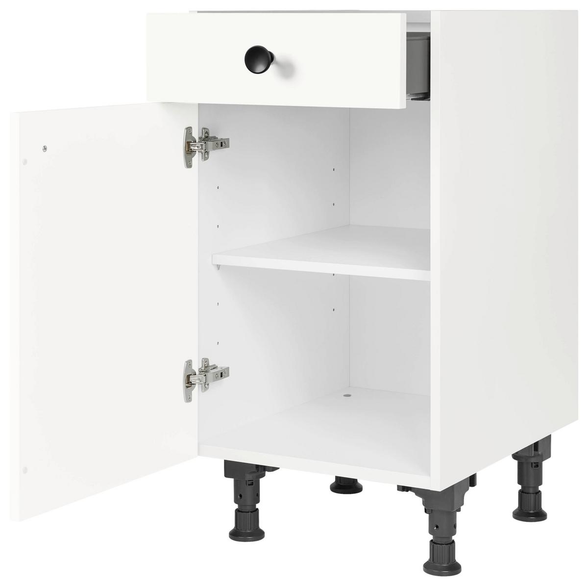 Schubkastenunterschrank Cascada Weiß - Schwarz/Weiß, MODERN, Holzwerkstoff/Metall (45/87/56cm) - Nobilia