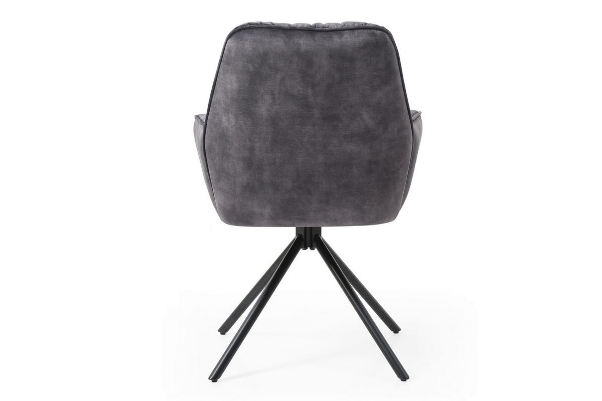 Naslanjač Vintage, Črna, Vrtljiv - črna, Moderno, kovina/tekstil (61/90/59cm) - Livetastic