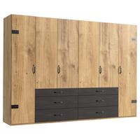 Ormar S Klasičnim Vratima Detroit - boje grafita/boje hrasta, Basics, drvni materijal/metal (300/216/58cm) - Modern Living
