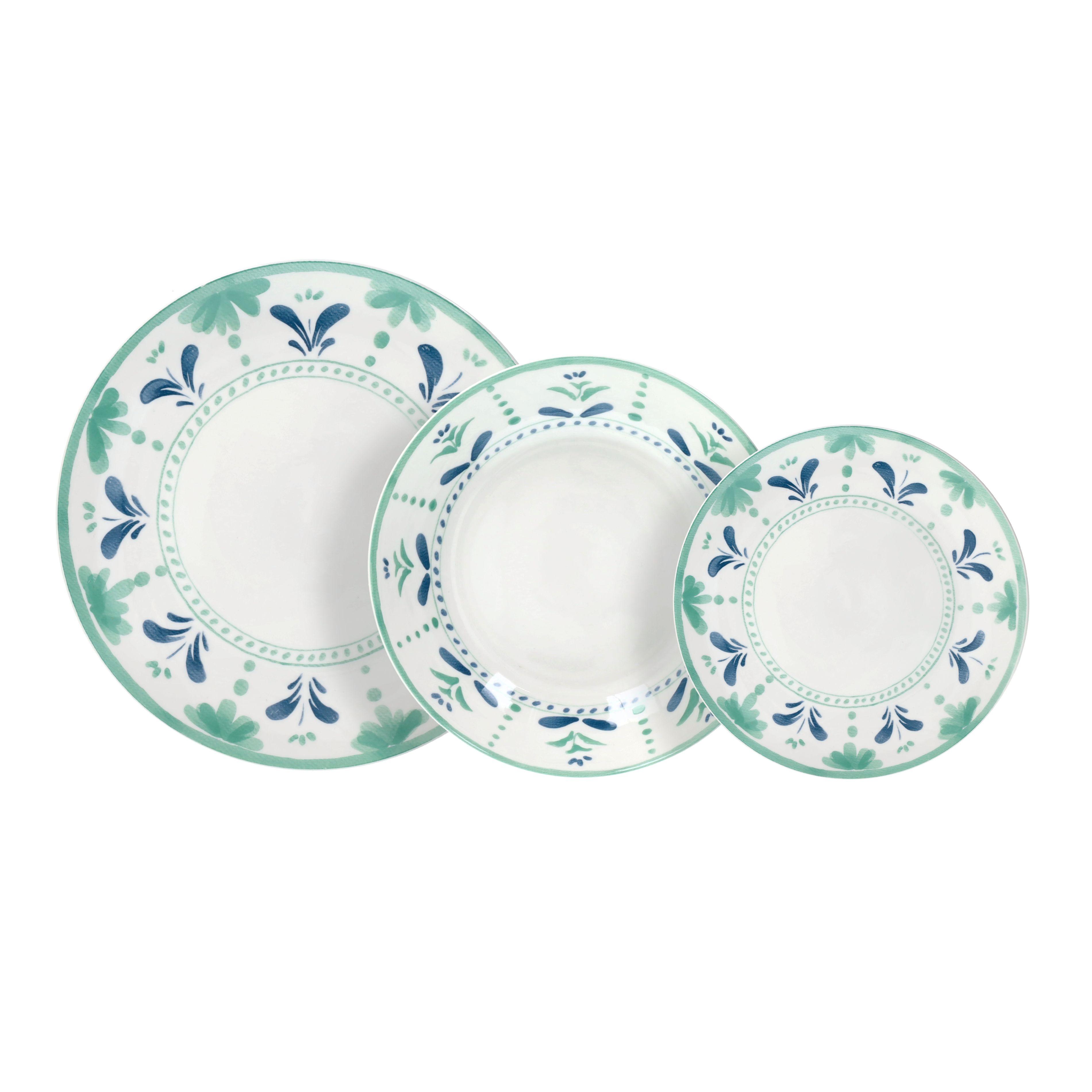 Servis Madison Positano 18/1 - bijela/pastelno plava, Basics, keramika (21cm) - Tognana