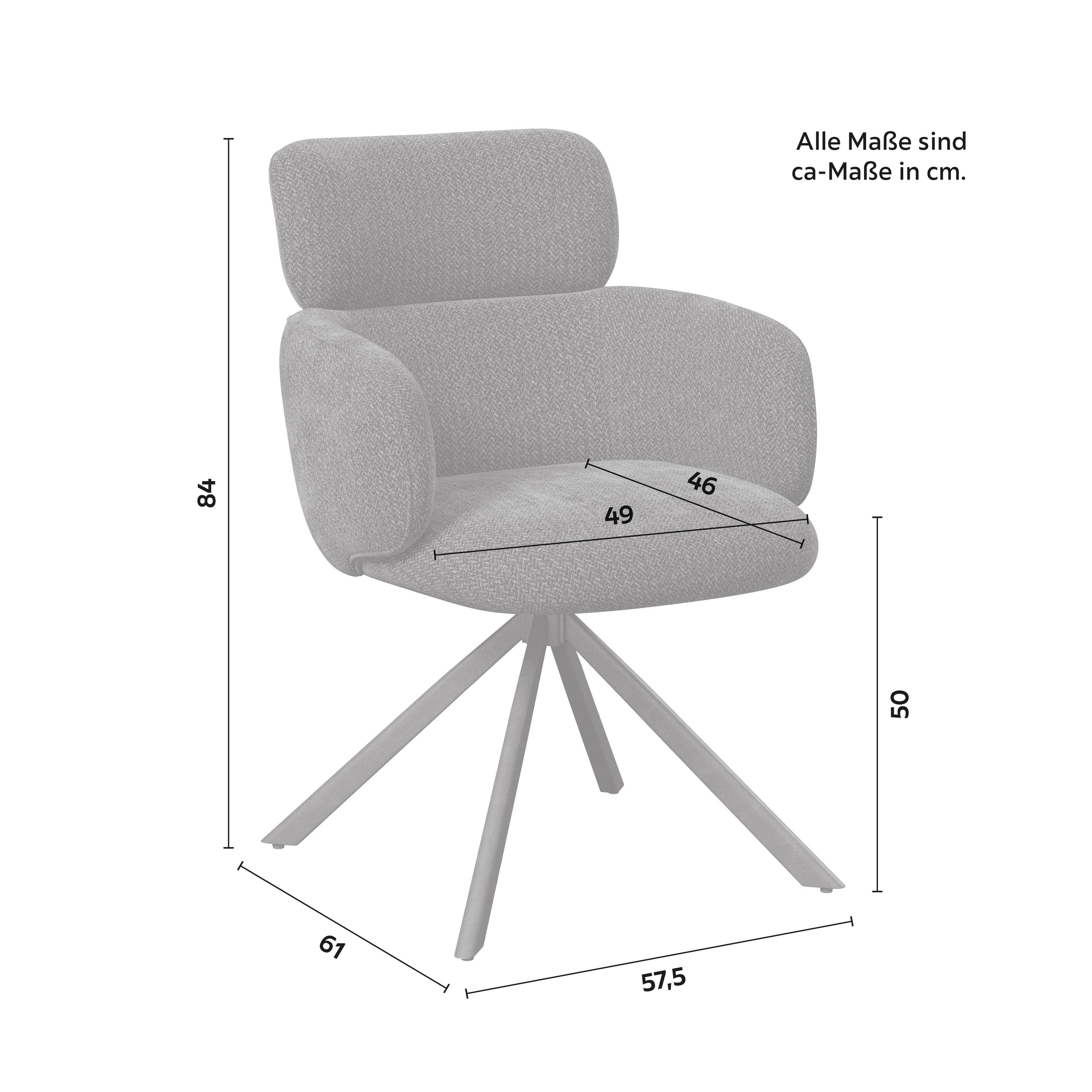 STOL MED ARMSTÖD LIORA - grön/svart, Modern, metall/textil (57,5/84/61cm) - Bessagi Home
