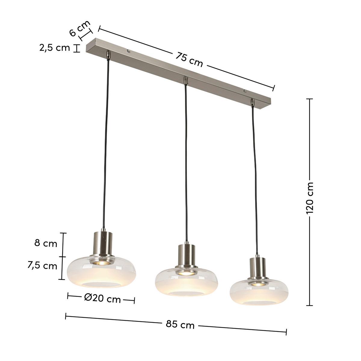 LAMPA WISZĄCA KATHARINA - biały/przezroczysty, Trend, tworzywo sztuczne/metal (85/20/120cm) - Novel