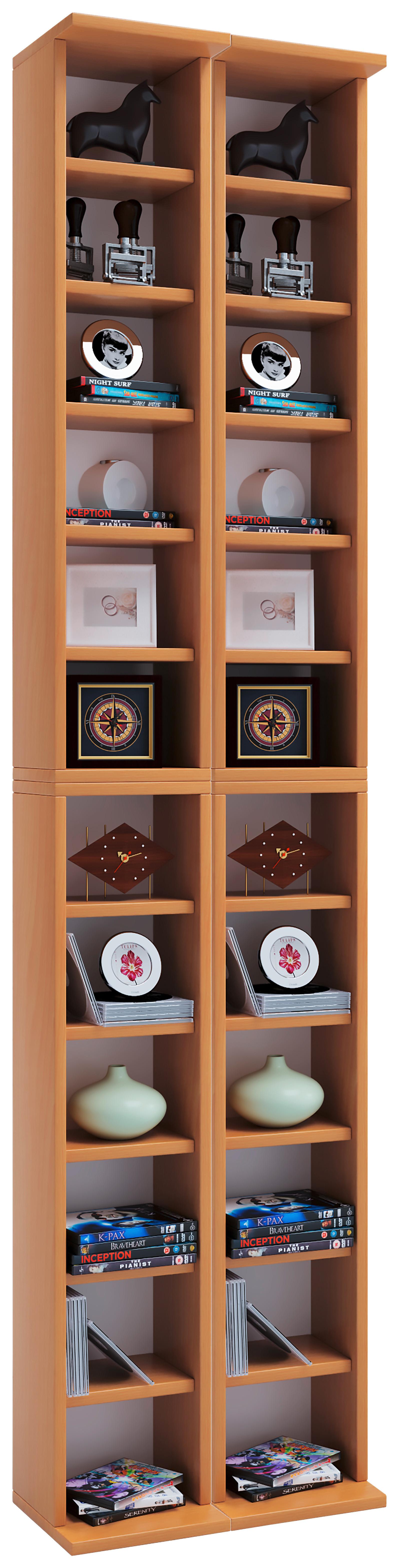 CD-Regal Almera in Buchefarbe, B: 42 cm - Buchefarben, KONVENTIONELL, Holzwerkstoff (42/183/20cm) - MID.YOU