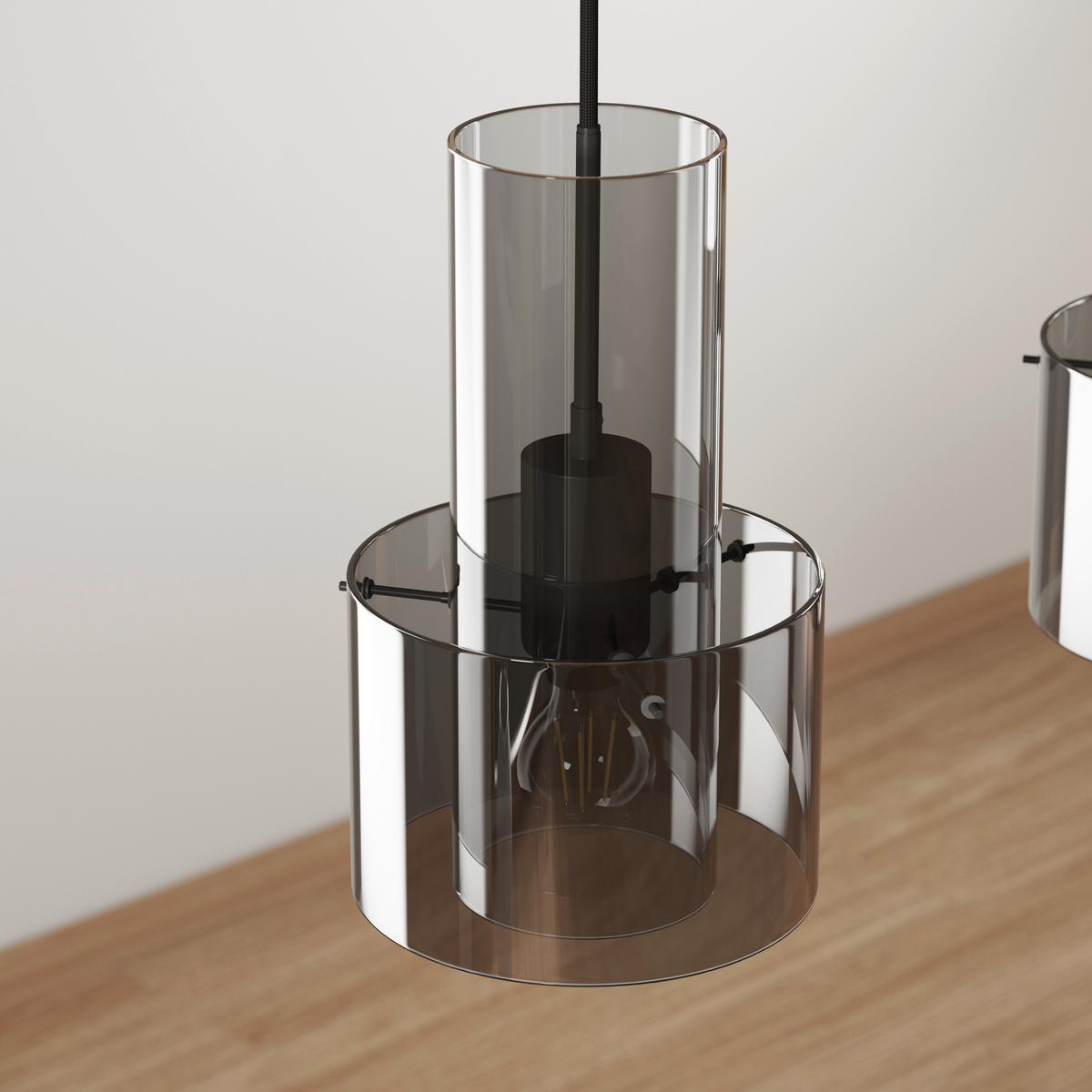 LAMPA WISZĄCA EOS *DK* - ciemnoszary, Design, metal/szkło (97/18/150cm) - Dieter Knoll