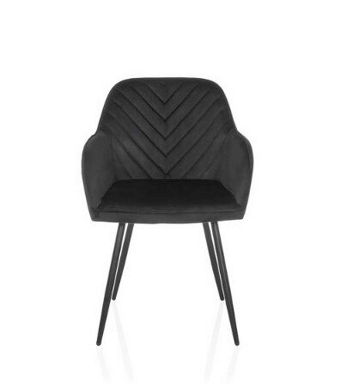 Naslanjač Charvelle, Črna - črna, Moderno, kovina/tekstil (55/86/58cm) - MID.YOU