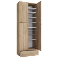 Omara Za Čevlje Lona Xxl, Hrast - siva/črna, Moderno, umetna masa/leseni material (70/200/39cm) - MID.YOU